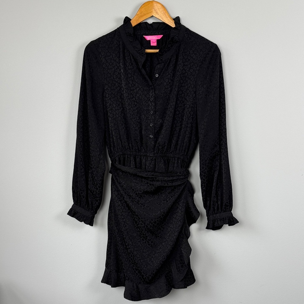Lilly Pulitzer Abriana Faux Wrap Dress. Onyx. Size 6.